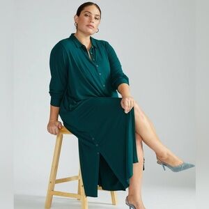 NEW Universal Standard Sally Liquid Jersey Shirt Dress Green Size 10/12 NWOT